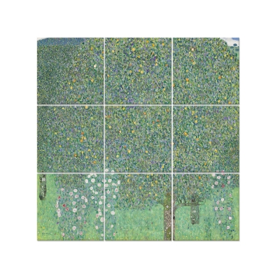 Multipanel Bilder Rosen unter Bäumen - Gustav Klimt - Wanddeko
