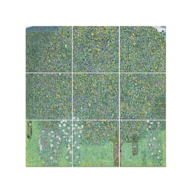 Multi Panel Wall Art Rosebushes Under The Trees - Gustav Klimt - Wall Decoration