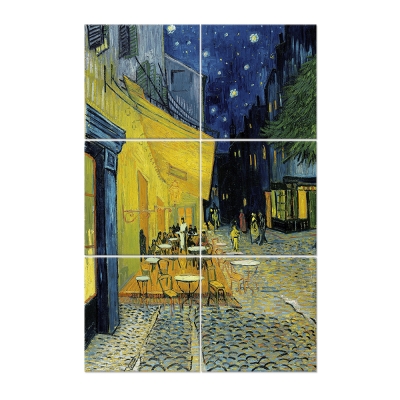 Multipanel Bilder Caféterrasse am Abend - Vincent Van Gogh - Wanddeko