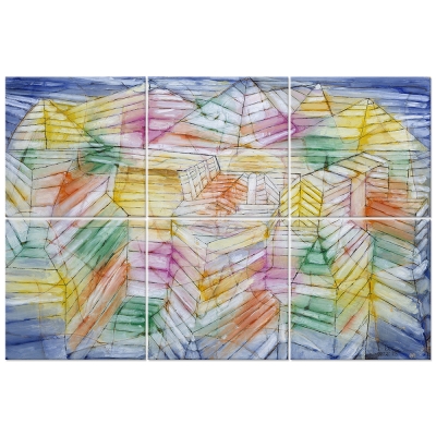 Wielopanelowa grafika ścienna Theater Mountain Construction - Paul Klee - Dekoracje ścienne
