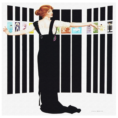 Stampa su Tela - In the Gallery - Bobbs-Merril Co. 1912 - C. Coles Phillips - Quadro su Tela, Decorazione Parete