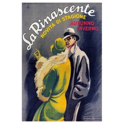 Quadro em Tela, Impressão Digital - Marcello Dudovich: La Rinascente Ad, 1931 - Decoração de Parede