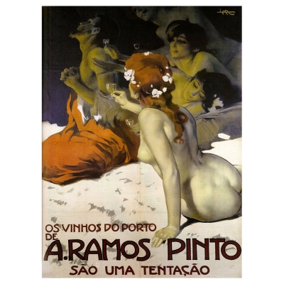 Cartaz Publicitário Vintage - A. Ramos Pintoa - Leopoldo Metlicovitz - Impressão em Tela, Decoração de Parede