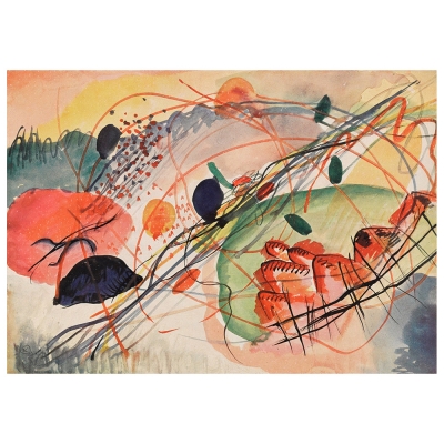 Cuadro Lienzo,  Impresión Digital - Aquarela 6 - Wassily Kandinsky - Decoración Pared