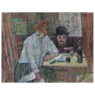 Stampa su tela - Al Café La Mie - Henri de Toulouse-Lautrec - Quadro su Tela, Decorazione Parete