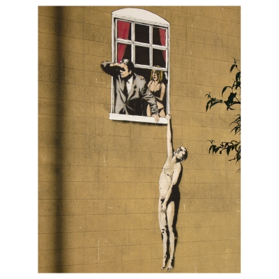 Tableau, Impression Sur Toile - Amoureux, Banksy - Décoration murale