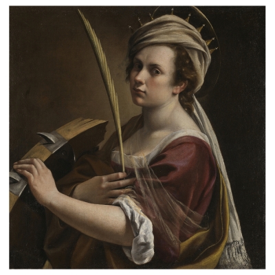 Stampa su tela - Autoritratto Come Santa Caterina - Artemisia Gentileschi - Quadro su Tela, Decorazione Parete