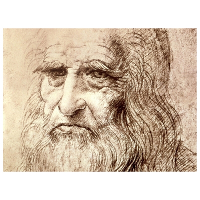 Tableau, Impression Sur Toile - Autoportrait Leonardo Da Vinci - Décoration murale