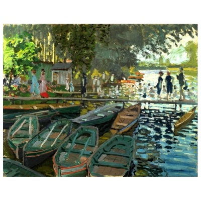 Quadro em Tela, Impressão Digital - Banhistas na Grenouillière - Claude Monet - Decoração de Parede