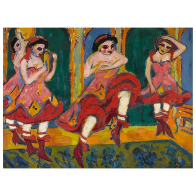 Quadro em Tela, Impressão Digital - Czardas Dancers - Ernst Ludwig Kirchner - Decoração de Parede