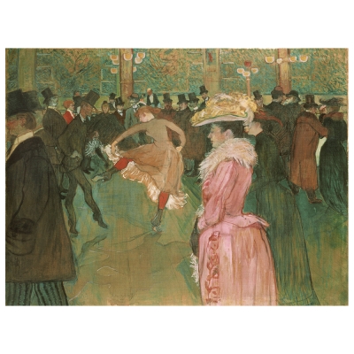 Stampa su tela - Ballo al Moulin Rouge - Henri de Toulouse-Lautrec - Quadro su Tela, Decorazione Parete