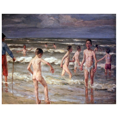 Stampa su tela - Bathing Boys (Ragazzi Che Fanno Il Bagno) - Max Liebermann - Quadro su Tela, Decorazione Parete