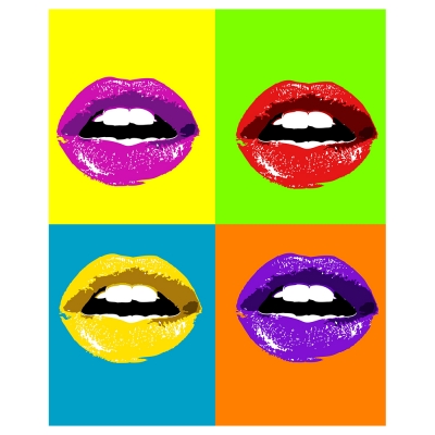 Canvastryck - Colored Mouths - Dekorativ Väggkonst
