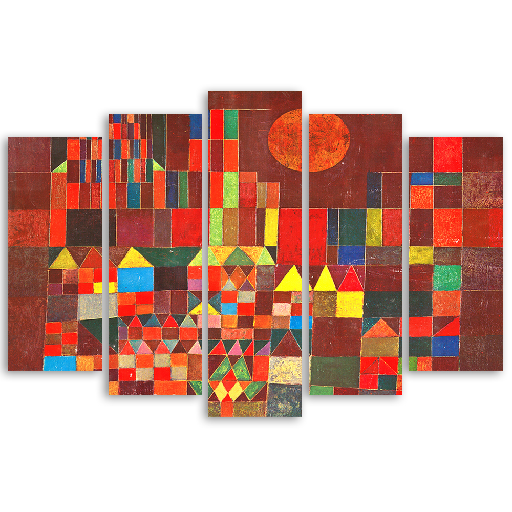 Tela Canvas 70x50 Giallobus Quadro Commedia Paul Klee Quadri Moderni per la casa Pronto da Appendere