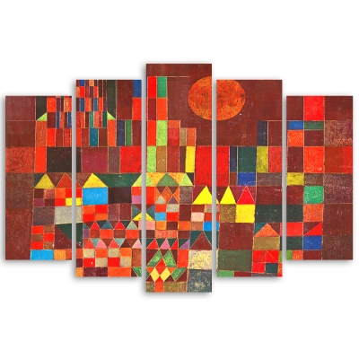 Quadro em Tela, Impressão Digital - Burg Und Sonne (Castelo e Sol) - Paul Klee - Decoração de Parede