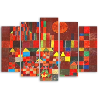 Tableau, Impression Sur Toile - Burg Und Sonne (Château Et Soleil) Paul Klee - Décoration murale