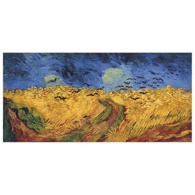 Cuadro Lienzo, Impresión Digital - Trigal Con Cuervos - Vincent Van Gogh - Decoración Pared