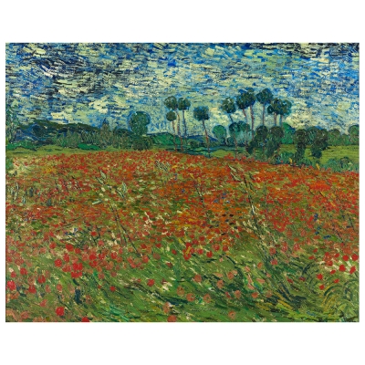 Quadro em Tela, Impressão Digital - Campo de Papoulas - Vincent Van Gogh - Decoração de Parede