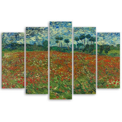 Kunstdruck auf Leinwand - Mohnfeld Vincent Van Gogh - Wanddeko, Canvas