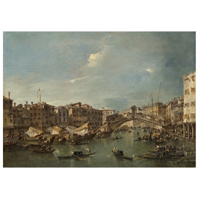 Kunstdruck auf Leinwand - Canal Grande mit der Rialto-Brücke, Venedig - Francesco Guardi - Wanddeko, Canvas