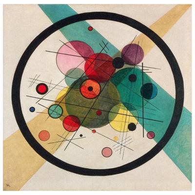 Quadro em Tela, Impressão Digital - Círculos em um Círculo - Wassily Kandinsky - Decoração de Parede