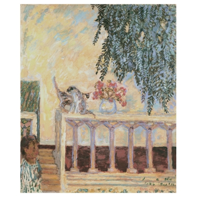 Kunstdruck auf Leinwand - Chats Sur La Balustrade Pierre Bonnard - Wanddeko, Canvas