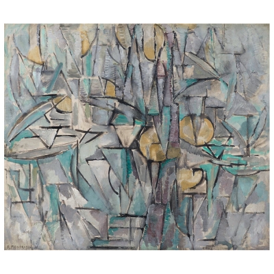 Quadro em Tela, Impressão Digital - Composição X - Piet Mondrian - Decoração de Parede