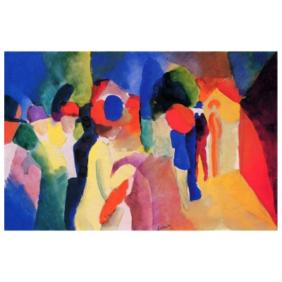 Canvastryck - With A Yellow Jacket - August Macke - Dekorativ Väggkonst