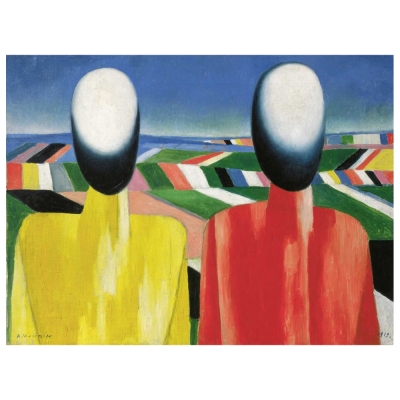 Quadro em Tela, Impressão Digital - Camponeses - Kazimir Malevich - Decoração de Parede