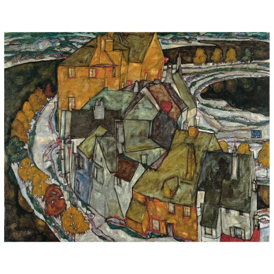 Cuadro Lienzo, Impresión Digital - Crescent Of Houses II (Island Town) - Egon Schiele - Decoración Pared
