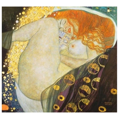 Stampa su tela - Danae - Gustav Klimt - Quadro su Tela, Decorazione Parete