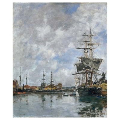 Kunstdruck auf Leinwand - Deauville Port Eugène Boudin - Wanddeko, Canvas