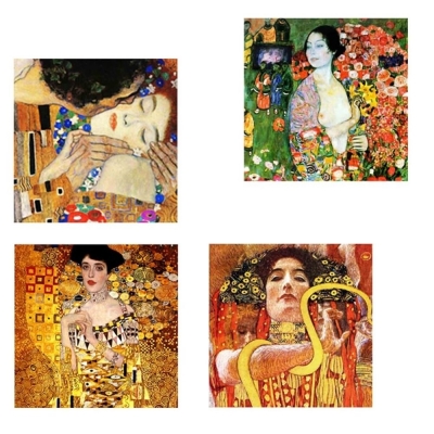 Tableau, Impression Sur Toile - Peintures De Klimt - Composition 2 - Décoration murale
