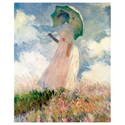 Quadro em Tela, Impressão Digital - Mulher com Sombrinha - Claude Monet - Decoração de Parede