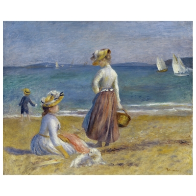 Cuadro Lienzo, Impresión Digital - Mujeres en la Playa - Pierre Auguste Renoir - Decoración Pared