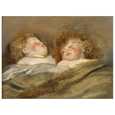 Tableau, Impression Sur Toile - Deux Enfants Endormis - Peter Paul Rubens - Décoration murale