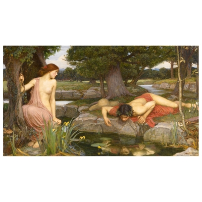 Tableau, Impression Sur Toile - Echo and Narcissus - John William Waterhouse - Décoration murale