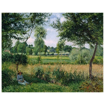 Kunstdruck auf Leinwand - Morgen, Sonnenlichteffekt, Eragny - Camille Pissarro - Wanddeko, Canvas