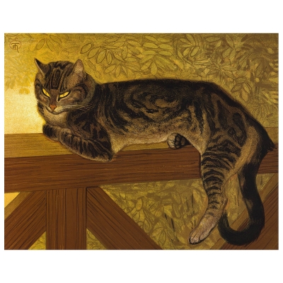 Kunstdruck auf Leinwand - Cat on a Balustrade (Katze auf Einer Balustrade) Théophile Alexandre Steinlen - Wanddeko, Canvas