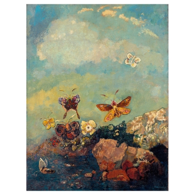 Stampa su tela - Farfalle - Odilon Redon - Quadro su Tela, Decorazione Parete