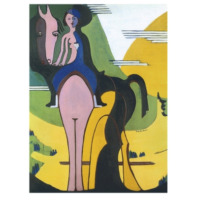 Cuadro Lienzo, Impresión Digital - Female Rider - Ernst Ludwig Kirchner - Decoración Pared
