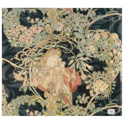 Tableau, Impression Sur Toile - Femme À La Marguerite - Alphonse Mucha - Décoration murale