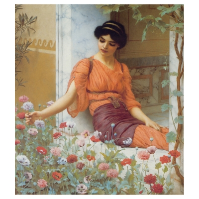 Canvastryck - Summer Flowers - John William Godward - Dekorativ Väggkonst