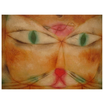 Quadro em Tela, Impressão Digital - Gato e Pássaro - Paul Klee - Decoração de Parede