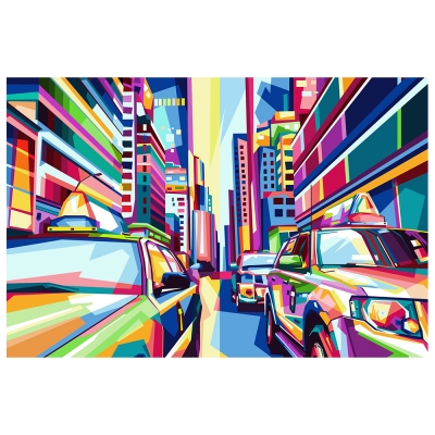 Kunstdruck auf Leinwand - Geometrien in der Stadt - Wanddeko, Canvas