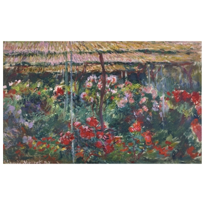 Cuadro Lienzo, Impresión Digital - Peony Garden (Jardín De La Peonía) - Claude Monet - Decoración Pared