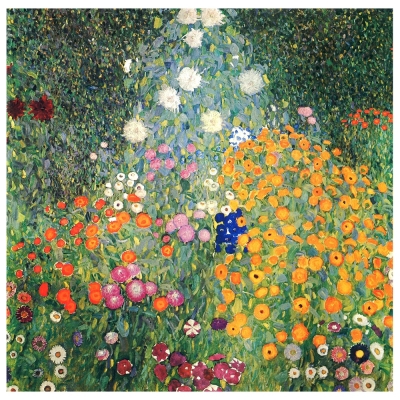 Cuadro Lienzo, Impresión Digital - Jardín De Flores - Gustav Klimt - Decoración Pared