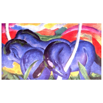 Canvastryck - Big Blue Horses - Franz Marc - Dekorativ Väggkonst