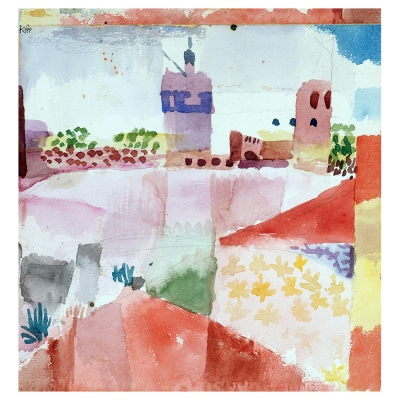 Kunstdruck auf Leinwand - Hammamet mit der Moschee Paul Klee - Wanddeko, Canvas