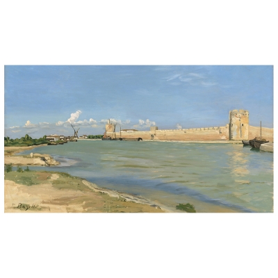 Quadro em Tela, Impressão Digital - As Muralhas em Aigues-Mortes - Frédéric Bazille - Decoração de Parede